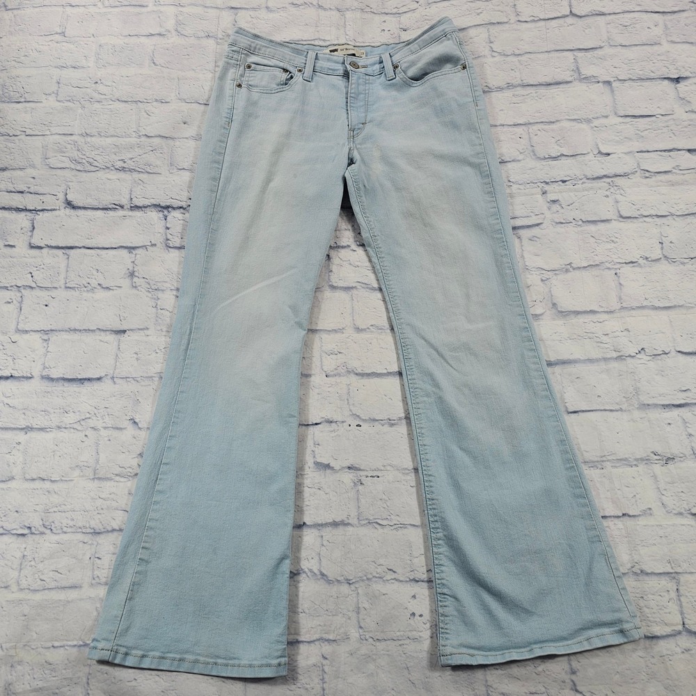 Levis 518 Bootcut Jeans Womens 13 Light Blue Denim Classic Flare Pants